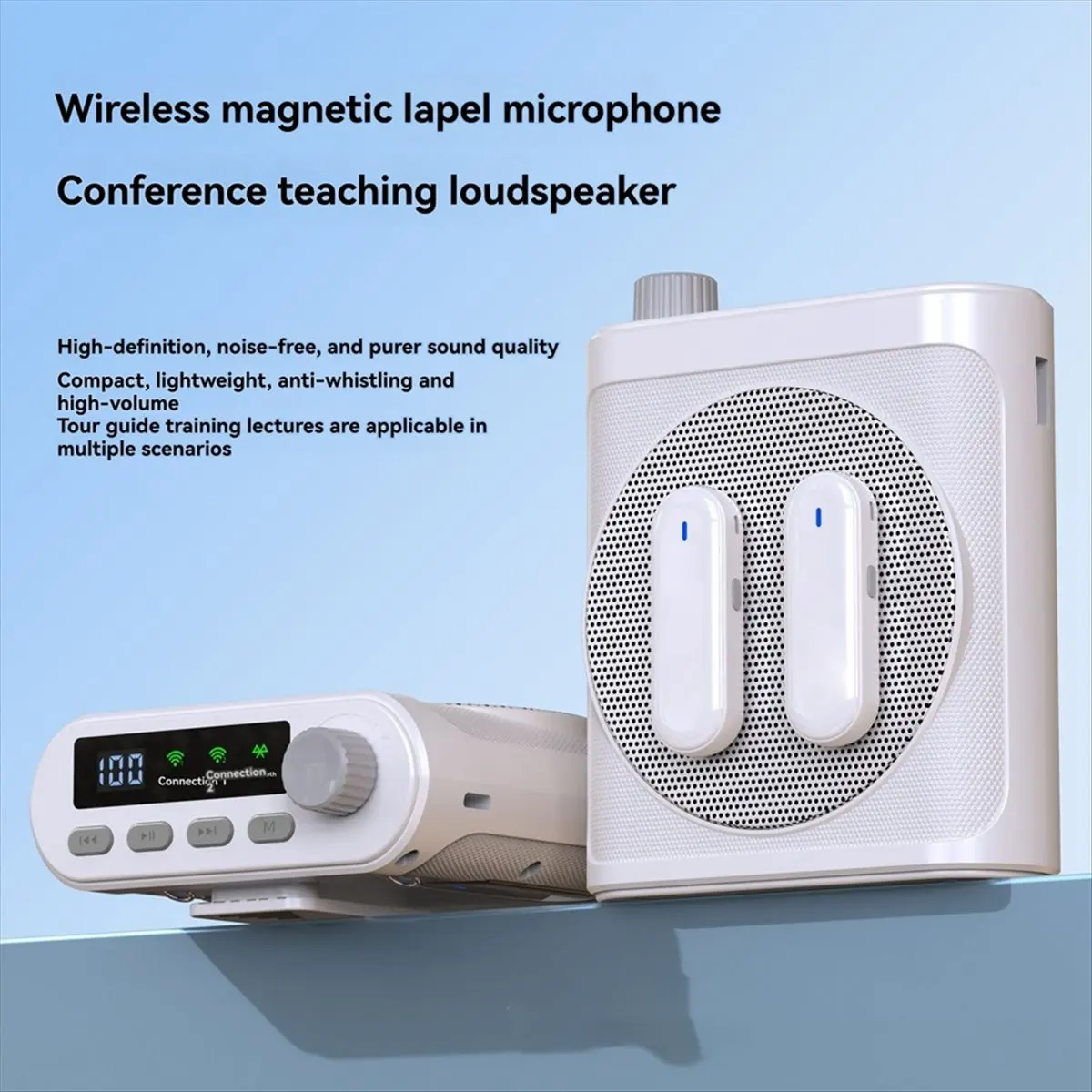 DT1029 Mon.Mini Wireless Speaker with Lavalier Microphone Bluetooth Voice Amplifier for Teachers Guides Coaches White
DT1029 Mon.Mini Wireless Speaker with Lavalier Microphone Bluetooth Voice Amplifier for Teachers Guides Coaches White