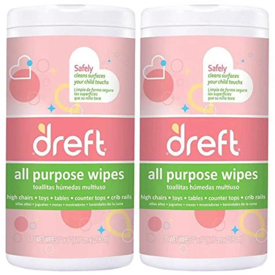 Dreft Multi-Surface All-Purpose Gentle Cleaning Wipes for Baby Toys, Car Seat, High Chair and More, 70 Count, Pack of 2
Dreft Multi-Surface All-Purpose Gentle Cleaning Wipes for Baby Toys, Car Seat, High Chair and More, 70 Count, Pack of 2