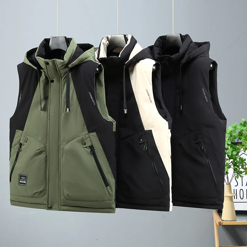 Cotton Vest Autumn Winter Color Block Plus Size Thickened Vest for Big and Tall Men
Cotton Vest Autumn Winter Color Block Plus Size Thickened Vest for Big and Tall Men