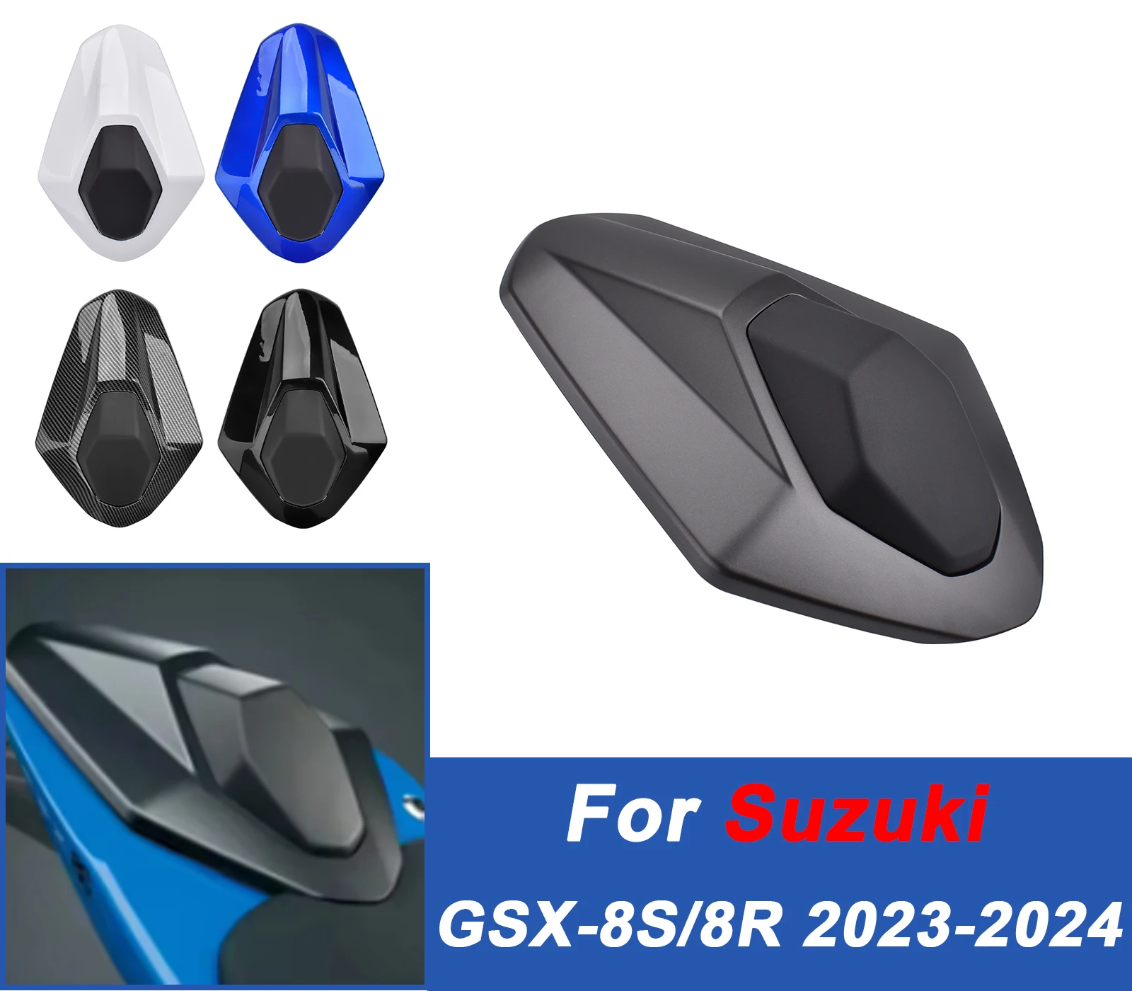 Для Suzuki GSX-8S/8R (2023-2024) - чехол на заднее пассажирское сиденье, обтекатель мотоцикла, прочный ABS, аксессуары для мотоциклов
Для Suzuki GSX-8S/8R (2023-2024) - чехол на заднее пассажирское сиденье, обтекатель мотоцикла, прочный ABS, аксессуары для мотоциклов