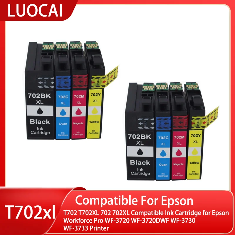 T702 T702XL 702 702XL Compatible Ink Cartridge for Epson Workforce Pro WF-3720 WF-3720DWF WF-3730 WF-3733 Printer
T702 T702XL 702 702XL Compatible Ink Cartridge for Epson Workforce Pro WF-3720 WF-3720DWF WF-3730 WF-3733 Printer