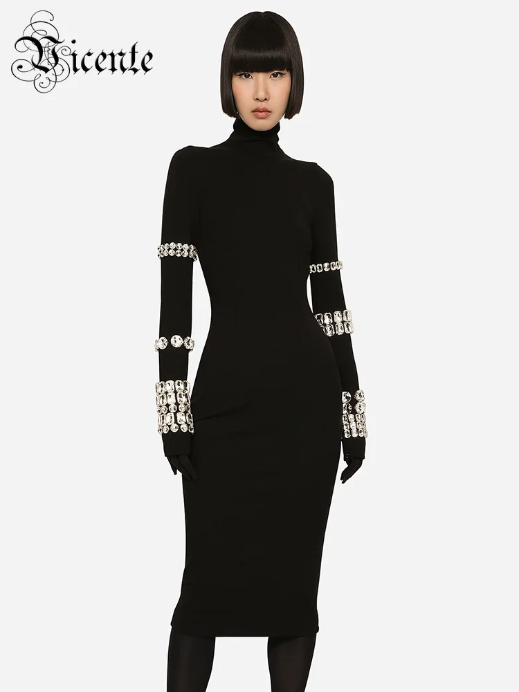 VC Luxury Party Dresses For Women Long Sleeve Gloves With Crystal Bandage Black Midi Dress Evening Gowns 2023 Autumn Winter
VC Luxury Party Dresses For Women Long Sleeve Gloves With Crystal Bandage Black Midi Dress Evening Gowns 2023 Autumn Winter