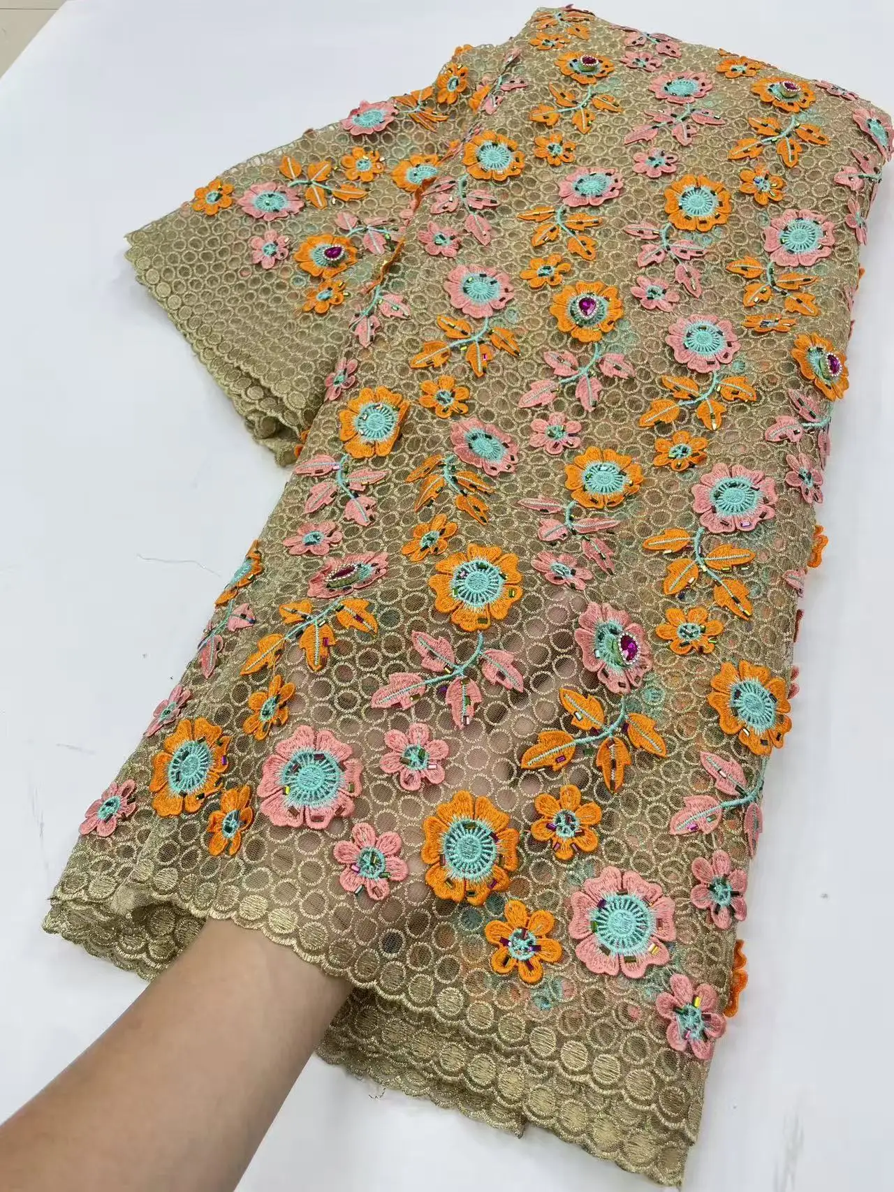 5 Yards Guipure Cord Lace Fabric 2026 Luxury Sequins Embroidery High Quality African Water Soluble Lace Fabric For Wedding Dress
5 Yards Guipure Cord Lace Fabric 2026 Luxury Sequins Embroidery High Quality African Water Soluble Lace Fabric For Wedding Dress