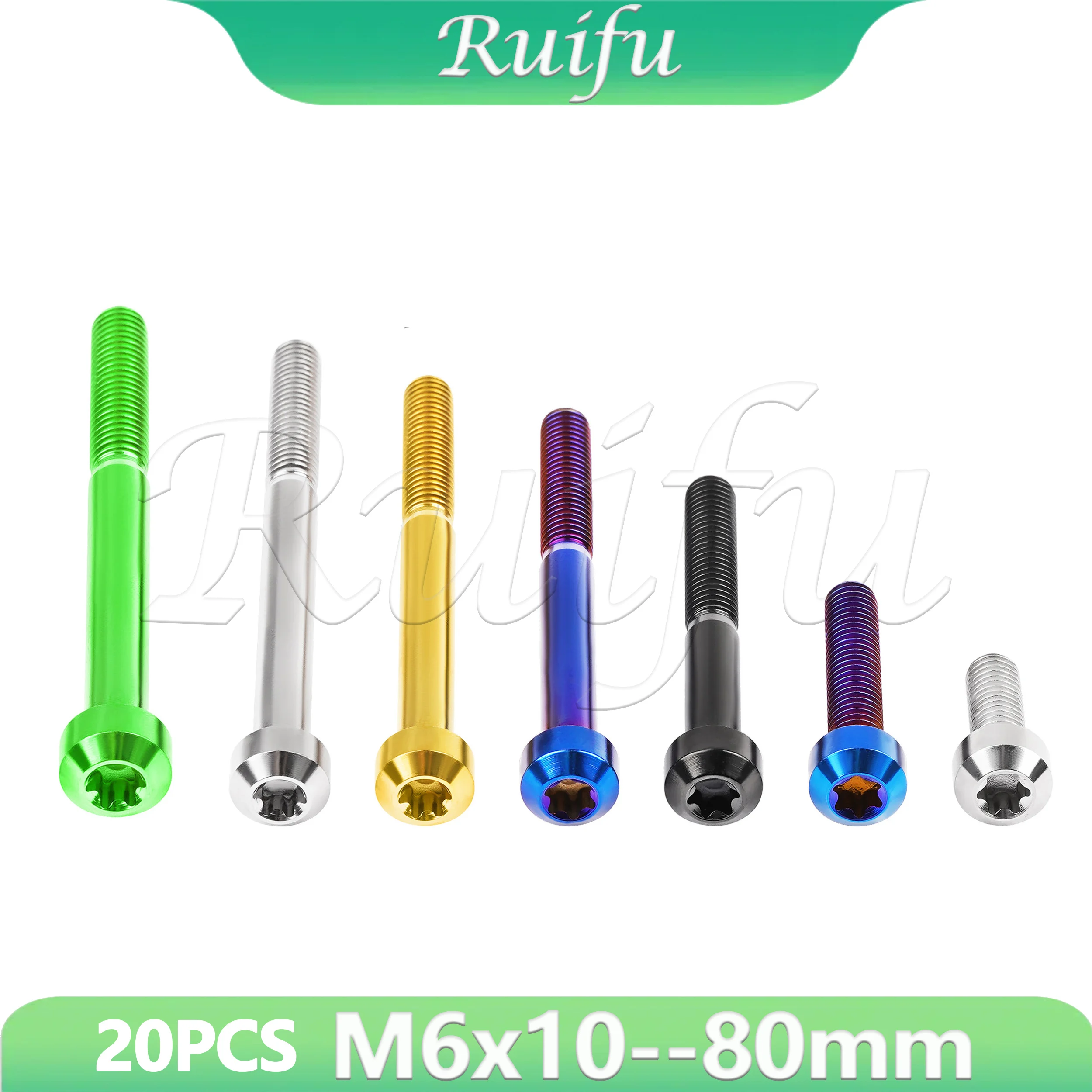 Титановые болты Ruifu, 20 шт., M6x10-80 мм, с головкой Torx T30, для велосипедов и мотоциклов
Титановые болты Ruifu, 20 шт., M6x10-80 мм, с головкой Torx T30, для велосипедов и мотоциклов