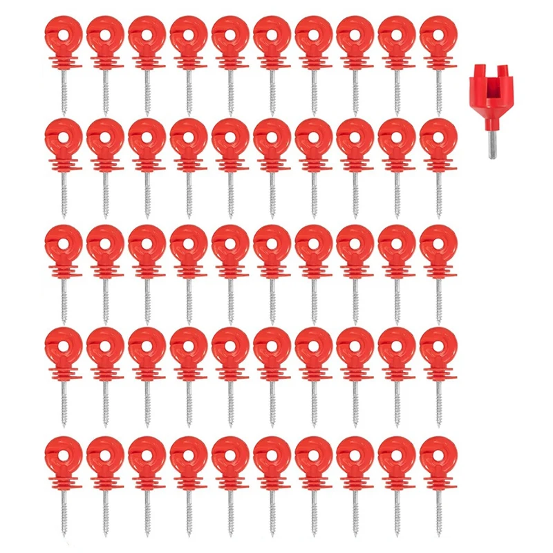 Electric Fence Insulator Screw-In Insulator Fence Ring Post Wooden Post Insulator With Insulator Socket Tool Durable 50PCS,A
Electric Fence Insulator Screw-In Insulator Fence Ring Post Wooden Post Insulator With Insulator Socket Tool Durable 50PCS,A