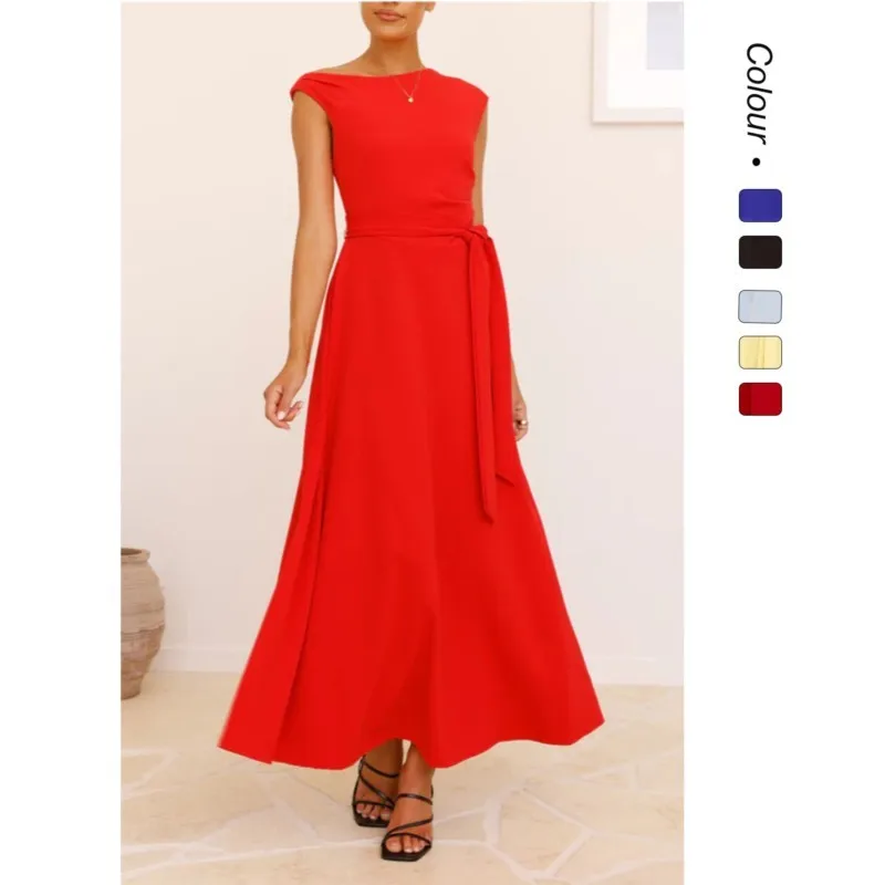 Elegant Sexy Lace Up Maxi Dress 2025 New Fashion Summer Solid Color Off-Shoulder Sleeveless Long Dresses Party Vacation Vestidos
Elegant Sexy Lace Up Maxi Dress 2025 New Fashion Summer Solid Color Off-Shoulder Sleeveless Long Dresses Party Vacation Vestidos