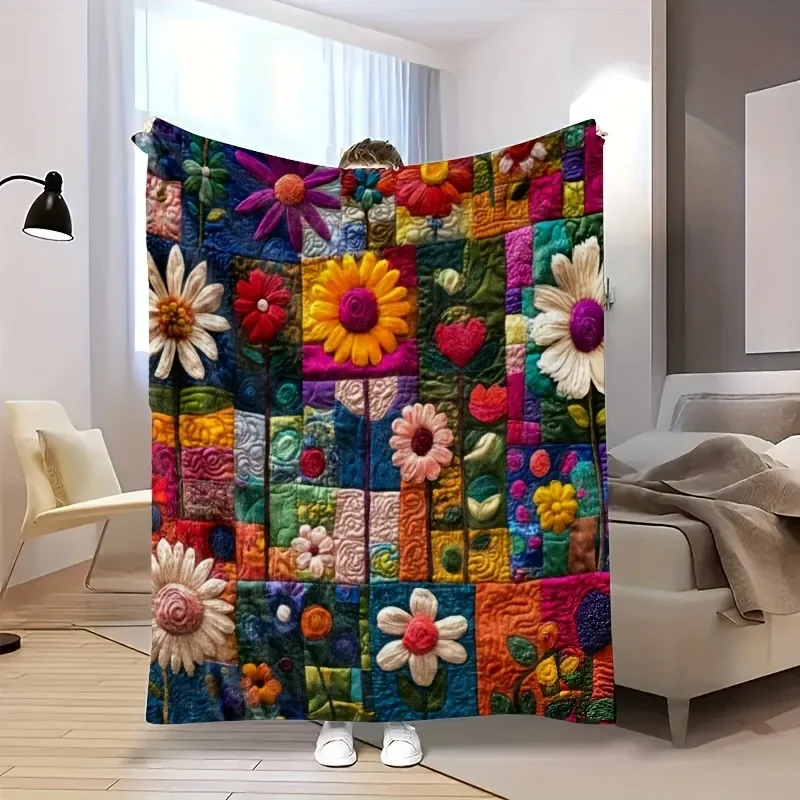 Плед-покрывало PC Bohemian Floral Quilt с цветочными узорами, мягкий, теплый, всесезонный, из фланели, идеально подходит для дивана, кровати, офиса, пикника
Плед-покрывало PC Bohemian Floral Quilt с цветочными узорами, мягкий, теплый, всесезонный, из фланели, идеально подходит для дивана, кровати, офиса, пикника