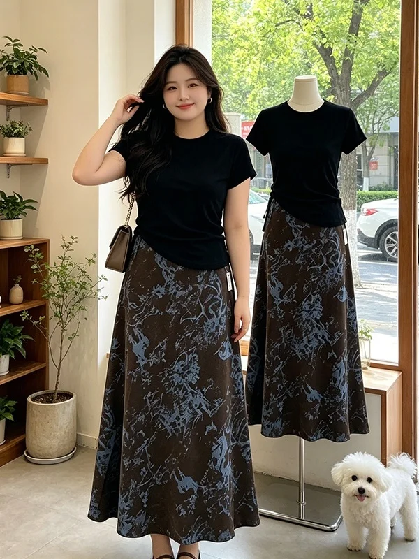 plus Size Women's Vintage Tie Dye Halter Neck Top And High Waist Skirt Fashion Set Summer New Design Korean Style Commute
plus Size Women's Vintage Tie Dye Halter Neck Top And High Waist Skirt Fashion Set Summer New Design Korean Style Commute