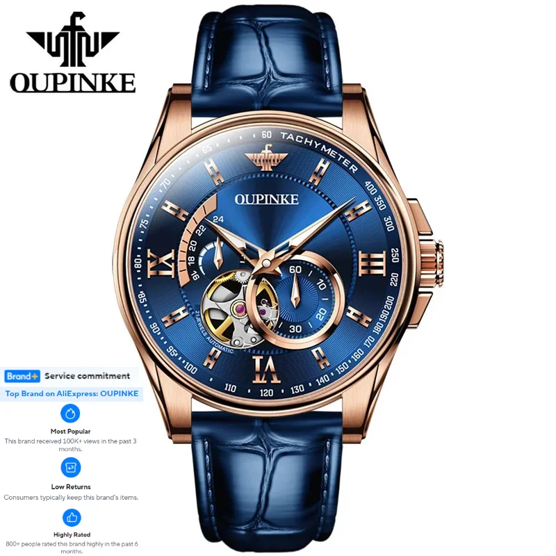 OUPINKE 3222 Мужские часы Автоматические механические оригинальные кожаные ремешки с календарем в римской шкале Мужские наручные часы
OUPINKE 3222 Мужские часы Автоматические механические оригинальные кожаные ремешки с календарем в римской шкале Мужские наручные часы