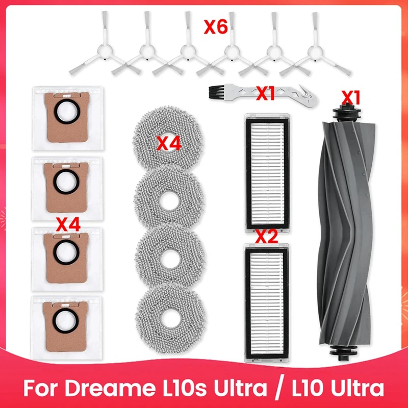 A73P-для робота-пылесоса Dreame L10s Ultra/L10 Ultra, основная боковая щетка, фильтры Hepa, швабра, тканевые мешки для пыли, аксессуары
A73P-для робота-пылесоса Dreame L10s Ultra/L10 Ultra, основная боковая щетка, фильтры Hepa, швабра, тканевые мешки для пыли, аксессуары