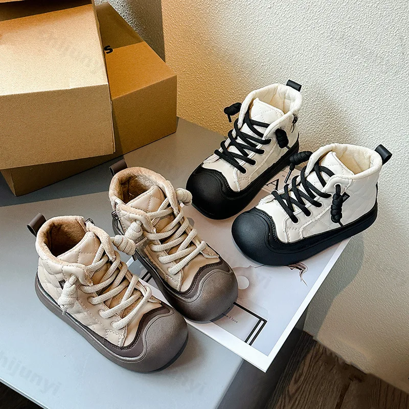 Детская винтажная теплая повседневная хлопковая обувь с высоким берцем на толстой подошве, зима 202, универсальные удобные массивные ботинки с цветными блоками для мальчиков
Детская винтажная теплая повседневная хлопковая обувь с высоким берцем на толстой подошве, зима 202, универсальные удобные массивные ботинки с цветными блоками для мальчиков