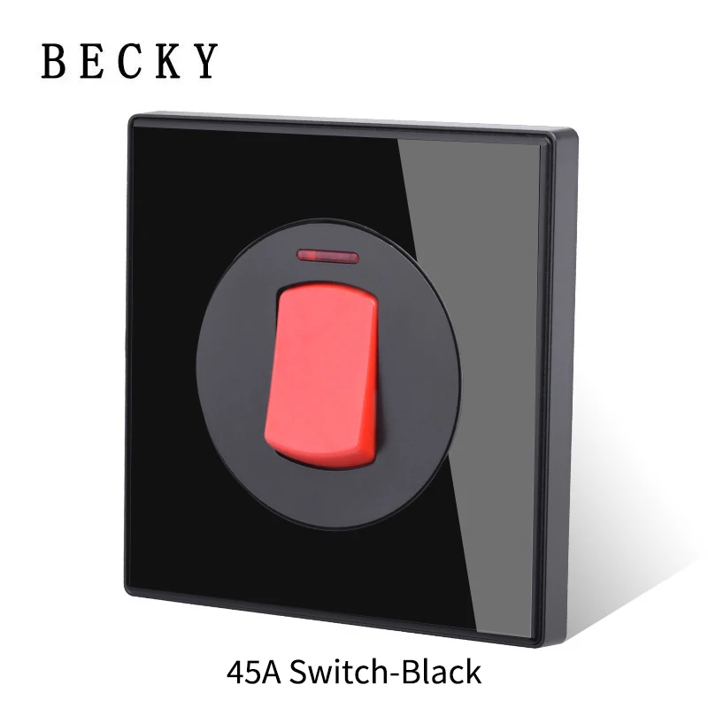 86mm Type Size Tempered Glass Wall Switch 45A High Power With Indicator Light Curved Frame Switch For Home Bathroom Water Heater
86mm Type Size Tempered Glass Wall Switch 45A High Power With Indicator Light Curved Frame Switch For Home Bathroom Water Heater