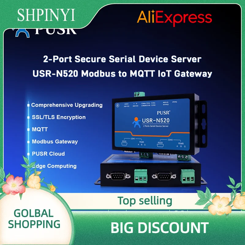 USR-N520 H7-6 Два последовательных порта Mqtt SSL/TSL Modbus RTU в Modbus TCP Сервер последовательных устройств RS485 Преобразователь RS232 в Ethernet
USR-N520 H7-6 Два последовательных порта Mqtt SSL/TSL Modbus RTU в Modbus TCP Сервер последовательных устройств RS485 Преобразователь RS232 в Ethernet
