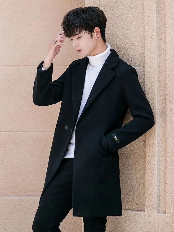 Youth Faion Men's Woolen Coat Slim Fit Mid-Length Overcoat Trendy Men's Tweed Jaet with Fur Collar Warmth And Sle
Youth Faion Men's Woolen Coat Slim Fit Mid-Length Overcoat Trendy Men's Tweed Jaet with Fur Collar Warmth And Sle