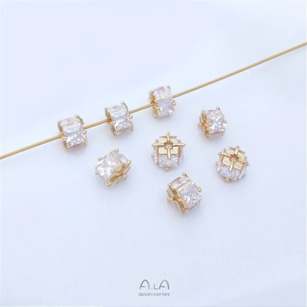 14K gold-encasement zirconium 6mm square bead bead diy bracelet earring head accessories
14K gold-encasement zirconium 6mm square bead bead diy bracelet earring head accessories
