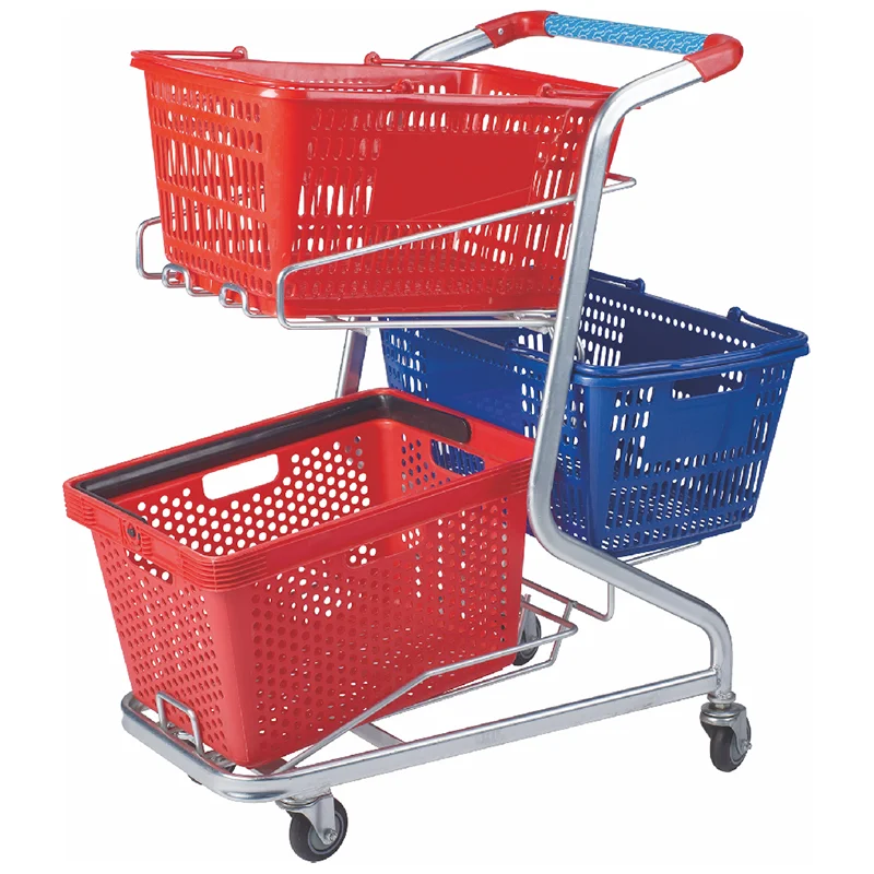 Double Baskets Shopping Cart Cheap Push Shopping Baskets With Wheels 2 Baskets Trolley Metal Frame Supermarket Cart
Double Baskets Shopping Cart Cheap Push Shopping Baskets With Wheels 2 Baskets Trolley Metal Frame Supermarket Cart