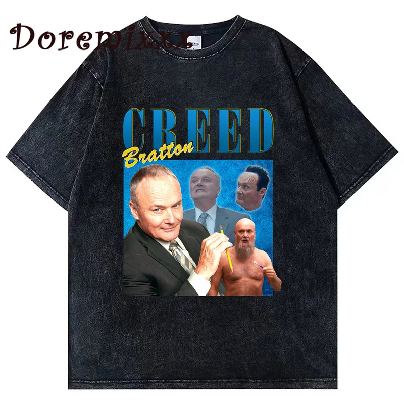 Retro Washed T Shirt Creed Bratton Graphic Printed Tshirts Men Women Cotton Short Sleeve Oversized Tee Shirt Vintage Clothing
Retro Washed T Shirt Creed Bratton Graphic Printed Tshirts Men Women Cotton Short Sleeve Oversized Tee Shirt Vintage Clothing
