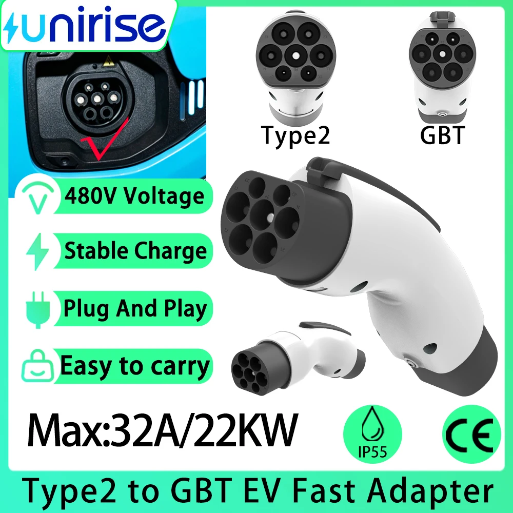 Разъемы Unirise 22 кВт, адаптер Type2 к GBT, 3-фазное зарядное устройство для электромобилей, тип 2 для китайского электромобиля GB/t, быстрый преобразователь
Разъемы Unirise 22 кВт, адаптер Type2 к GBT, 3-фазное зарядное устройство для электромобилей, тип 2 для китайского электромобиля GB/t, быстрый преобразователь