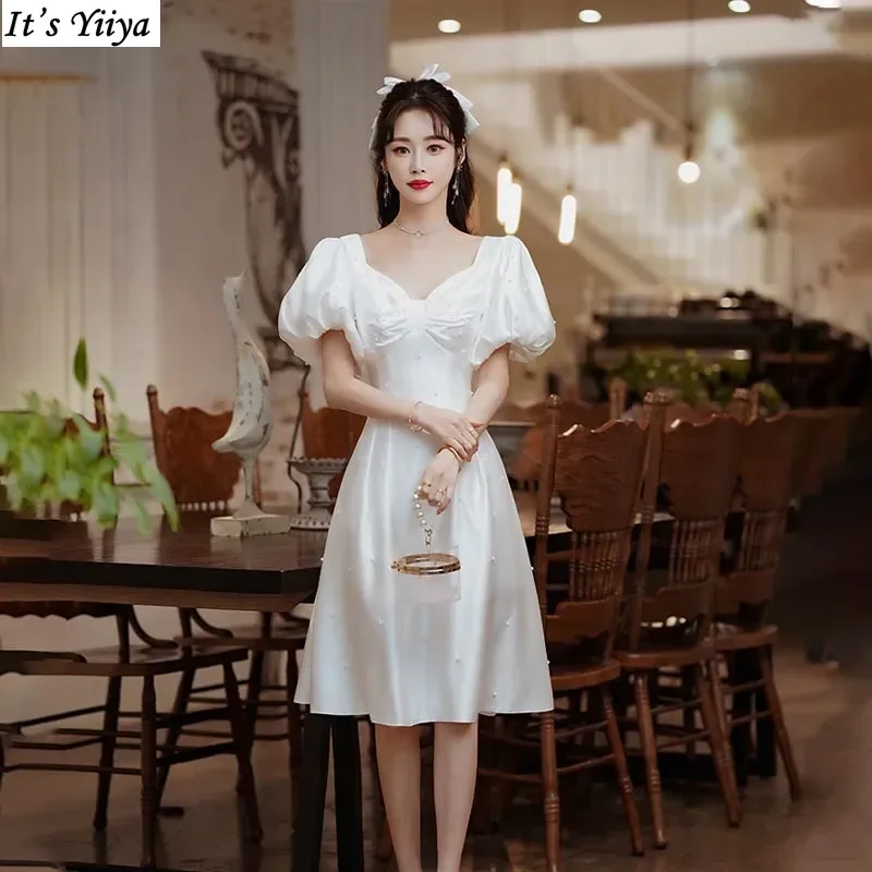 It's Yiiya Customized Evening Dress White Beads Short Sleeve Knee-Length Zipper A-Line Plus size Woman Formal Party Gown A2437
It's Yiiya Customized Evening Dress White Beads Short Sleeve Knee-Length Zipper A-Line Plus size Woman Formal Party Gown A2437