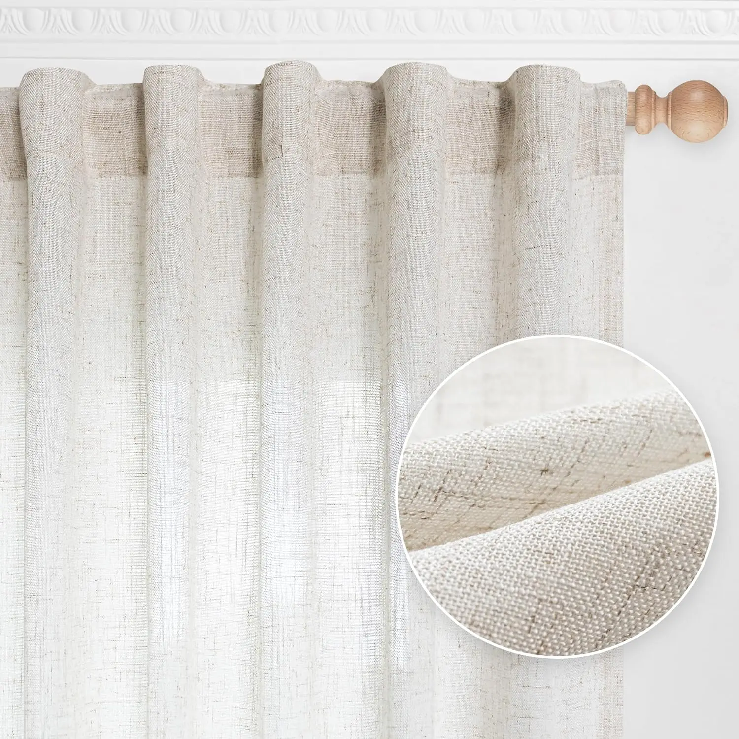 Linen Curtains for Living Room, Semi Sheer 84 inch Length 2 Panels Set, Farmhouse Back Tab Drapes for Sliding Glass Door, 50
Linen Curtains for Living Room, Semi Sheer 84 inch Length 2 Panels Set, Farmhouse Back Tab Drapes for Sliding Glass Door, 50