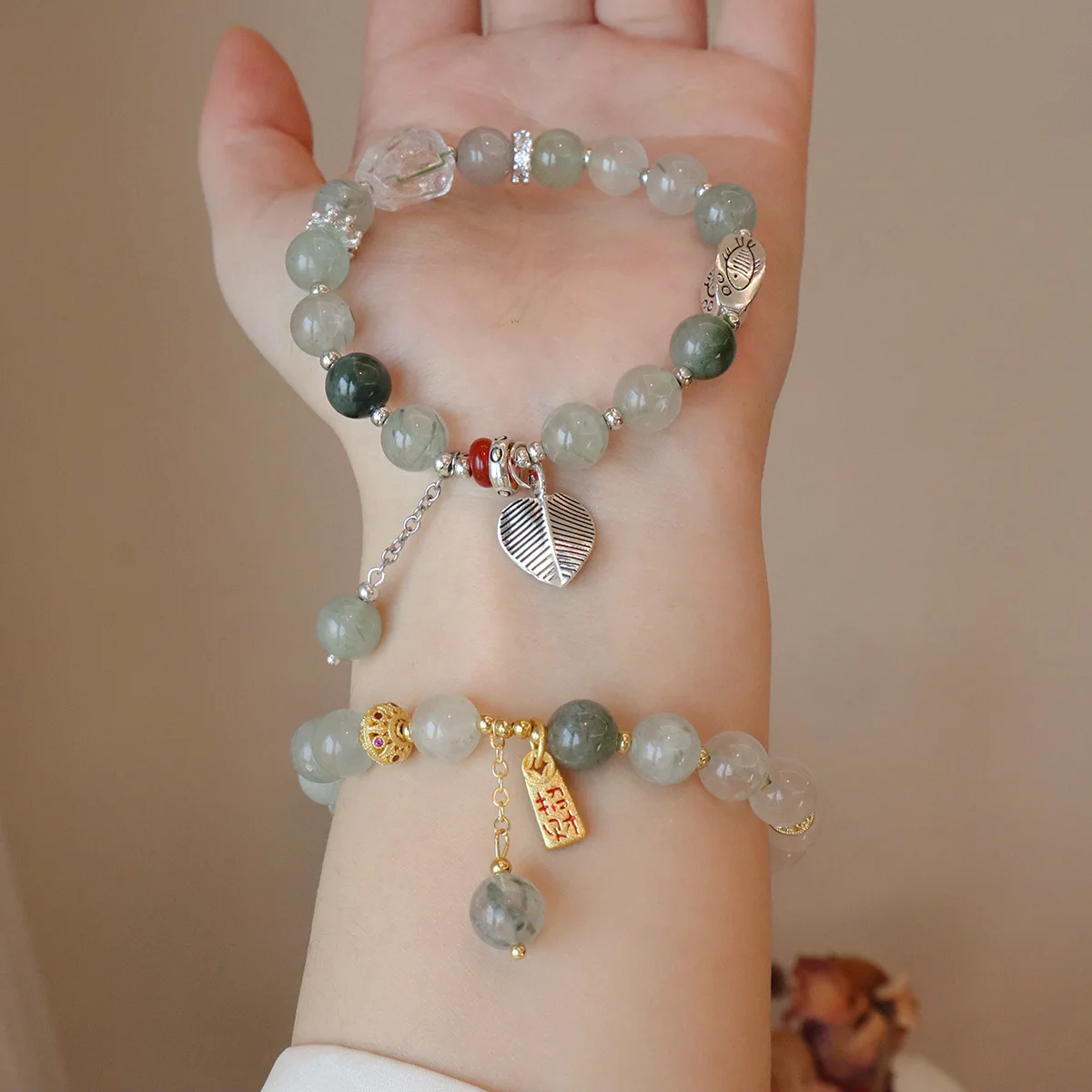 Vintage Lucky Fengshui Crystal Natural Green Rutilated Quartz Beaded Strand Stretch Bracelets for Women Accessories Gifts 1411
Vintage Lucky Fengshui Crystal Natural Green Rutilated Quartz Beaded Strand Stretch Bracelets for Women Accessories Gifts 1411