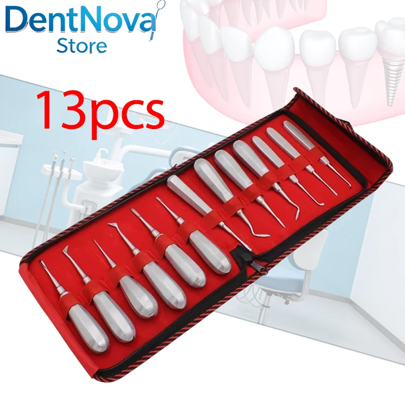 13PCS Dental Luxating Elevator Set Surgical Instrument Stainless Steel Curved Blade for Tooth Extraction Dentist Oral Kit
13PCS Dental Luxating Elevator Set Surgical Instrument Stainless Steel Curved Blade for Tooth Extraction Dentist Oral Kit