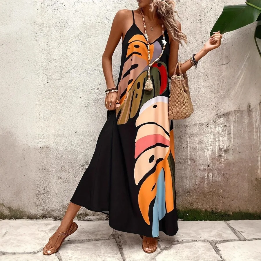 【New style】2026 beach blouse loose robe vacation bikini sunscreen printed suspender dress
【New style】2026 beach blouse loose robe vacation bikini sunscreen printed suspender dress