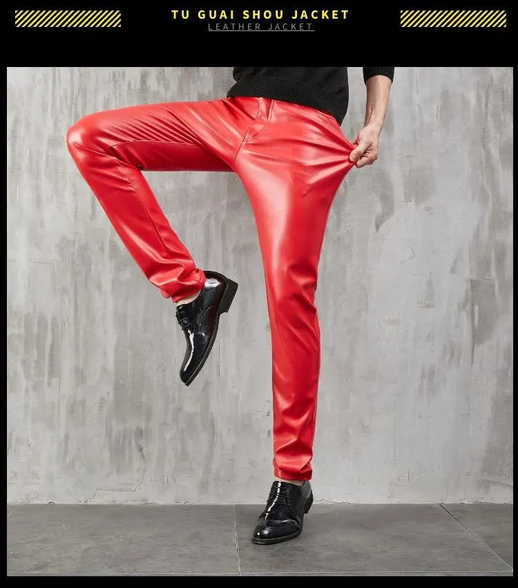 2024 Men's Autumn New Handsome Color PU Leather Pants Youth Motorcycle Slim Casual Leather Pants Leather Pants
2024 Men's Autumn New Handsome Color PU Leather Pants Youth Motorcycle Slim Casual Leather Pants Leather Pants