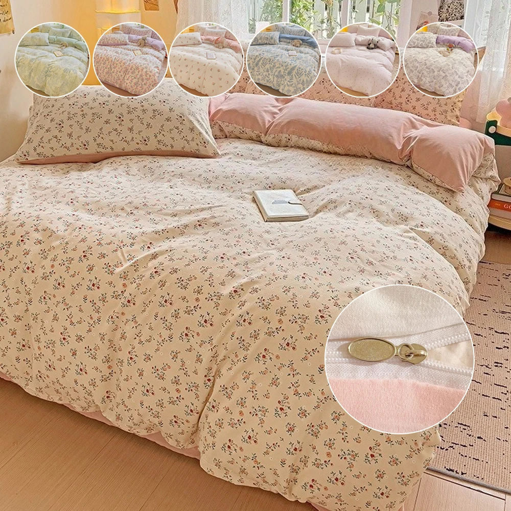 Floral Print Bedding Set Ins Single Double Queen Size Duvet Covers Flat Sheet Suitable for Bedroom 3/4 Pcs 침구 Постельное Белье
Floral Print Bedding Set Ins Single Double Queen Size Duvet Covers Flat Sheet Suitable for Bedroom 3/4 Pcs 침구 Постельное Белье
