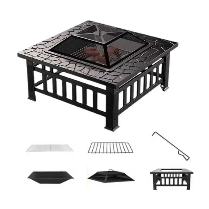 Patio Fire Pit Square Outdoor Fireplace Fire Pit Multifunctional Wood Burner Stove Bonfire Fire Pit Outside Firepit For Camping
Patio Fire Pit Square Outdoor Fireplace Fire Pit Multifunctional Wood Burner Stove Bonfire Fire Pit Outside Firepit For Camping