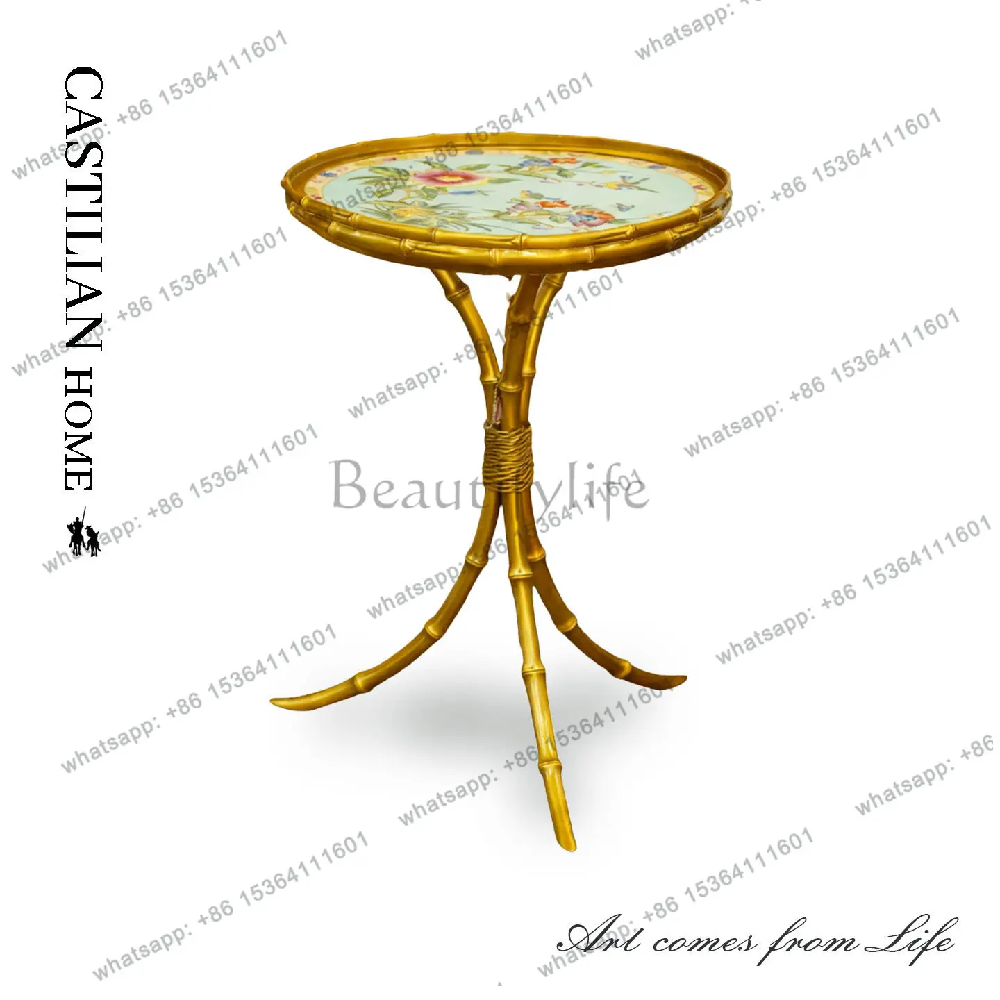 European pastoral small coffee table creative hand-painted high-end home balcony small tea table C2417
European pastoral small coffee table creative hand-painted high-end home balcony small tea table C2417