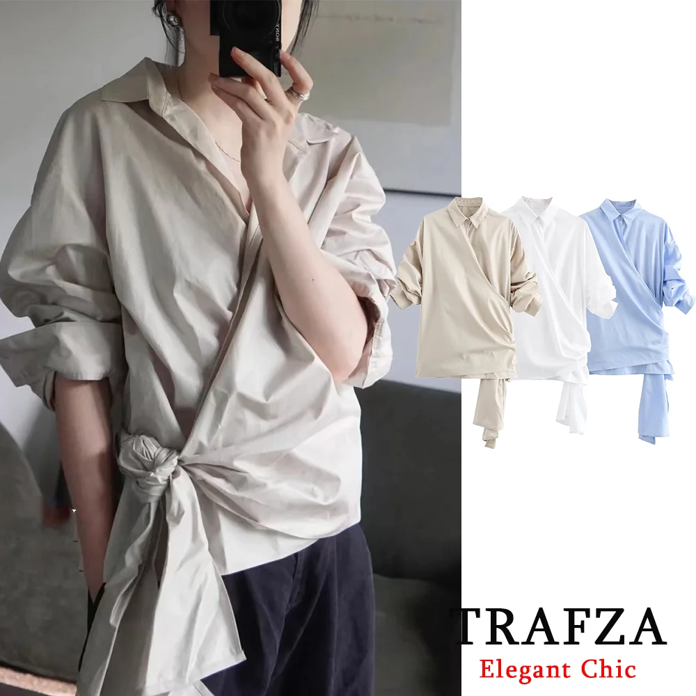 TRAFZA Basic Women Shirt Fashion 2024 Summer Bow Tie V-Neck Long Sleeve Shirts Office Lady Blouses Casual Chic Elegant Tops
TRAFZA Basic Women Shirt Fashion 2024 Summer Bow Tie V-Neck Long Sleeve Shirts Office Lady Blouses Casual Chic Elegant Tops