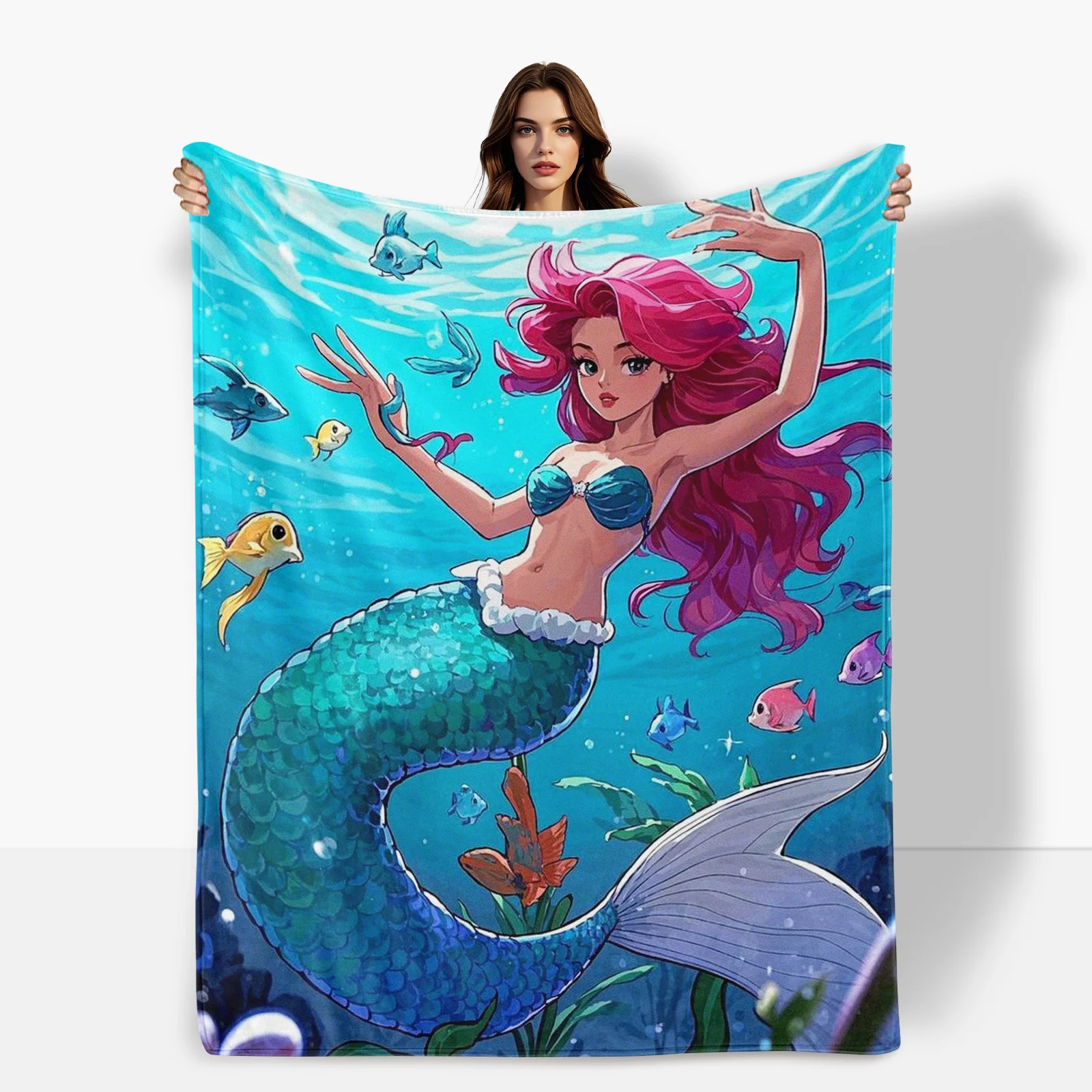 Mermaid And Small Fish Pattern In Red And Blue Blanket For Coastal-Themed Decor And Unique Gift For Adults And Ocean Enthusiasts
Mermaid And Small Fish Pattern In Red And Blue Blanket For Coastal-Themed Decor And Unique Gift For Adults And Ocean Enthusiasts