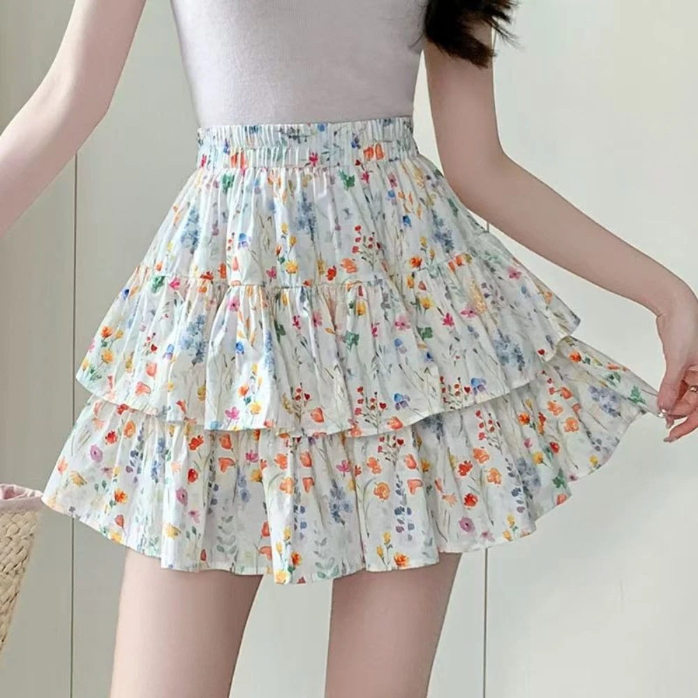 Korean Style Vintage Floral A- Line Mini Skirt Women's Casual High Waist Anti-Light Spring Summer New Style Cake Short Skirt
Korean Style Vintage Floral A- Line Mini Skirt Women's Casual High Waist Anti-Light Spring Summer New Style Cake Short Skirt