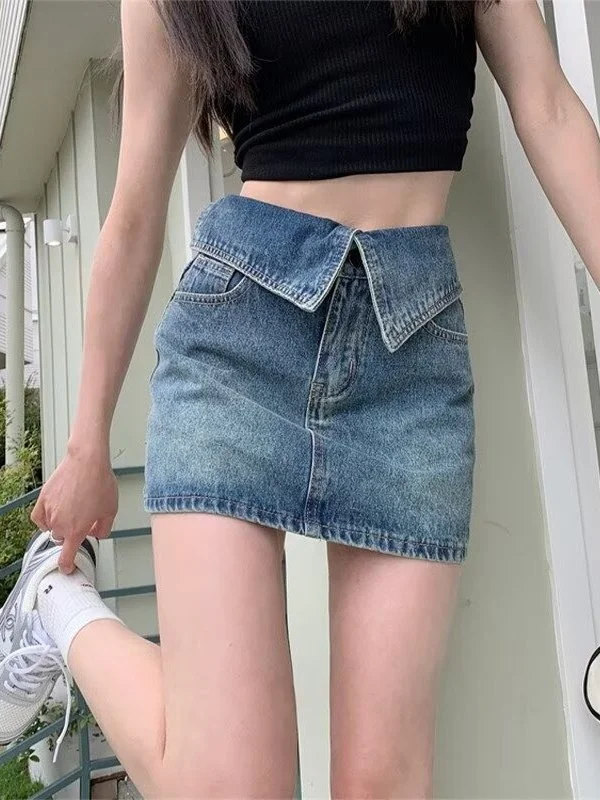High Waist Denim Skirt Women's Summer Slim Fit A-Line Short Skirt Pants Retro Design Sense Large Size Bodycon Skirt
High Waist Denim Skirt Women's Summer Slim Fit A-Line Short Skirt Pants Retro Design Sense Large Size Bodycon Skirt