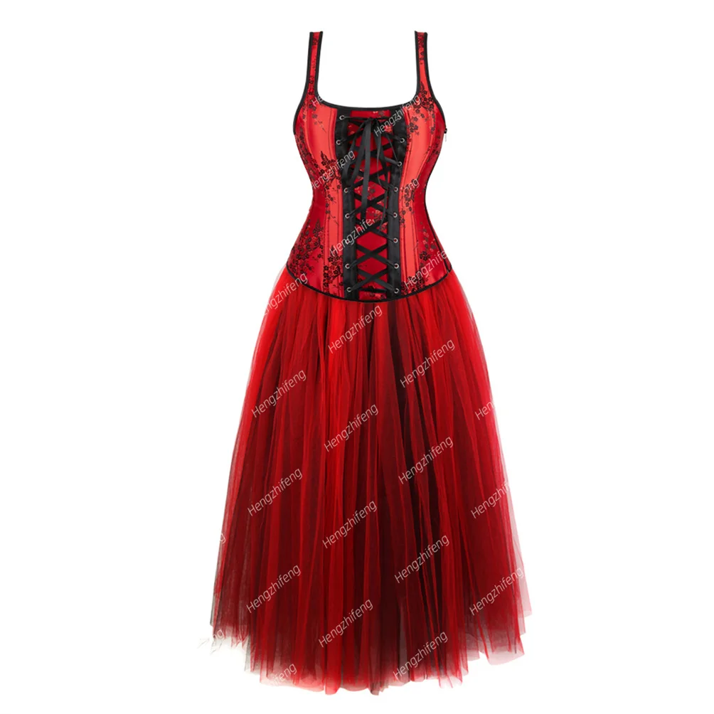 Corset Dress for Women Floral Embroidery Corsets Body Shaper Bustiers with Straps Bustier Zipper Side Corsage Gothic Clothing
Corset Dress for Women Floral Embroidery Corsets Body Shaper Bustiers with Straps Bustier Zipper Side Corsage Gothic Clothing