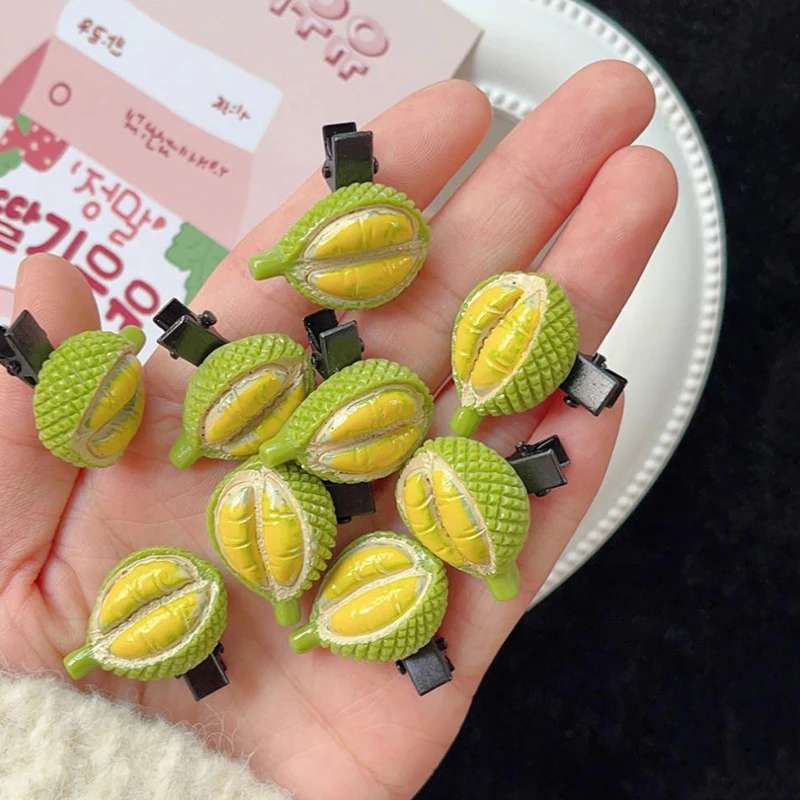 New Durian Creative Personality Cute Hair Clip Simulation Food Hairpin Hair Accessories Headwear Side Clip Duckbill Clips
New Durian Creative Personality Cute Hair Clip Simulation Food Hairpin Hair Accessories Headwear Side Clip Duckbill Clips