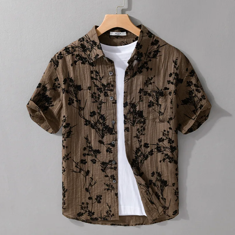 Summer Men's Floral Print Floing ort Sve irt Loose Fit Breathable Thin Casual Sle Faionable Open Cardigan
Summer Men's Floral Print Floing ort Sve irt Loose Fit Breathable Thin Casual Sle Faionable Open Cardigan