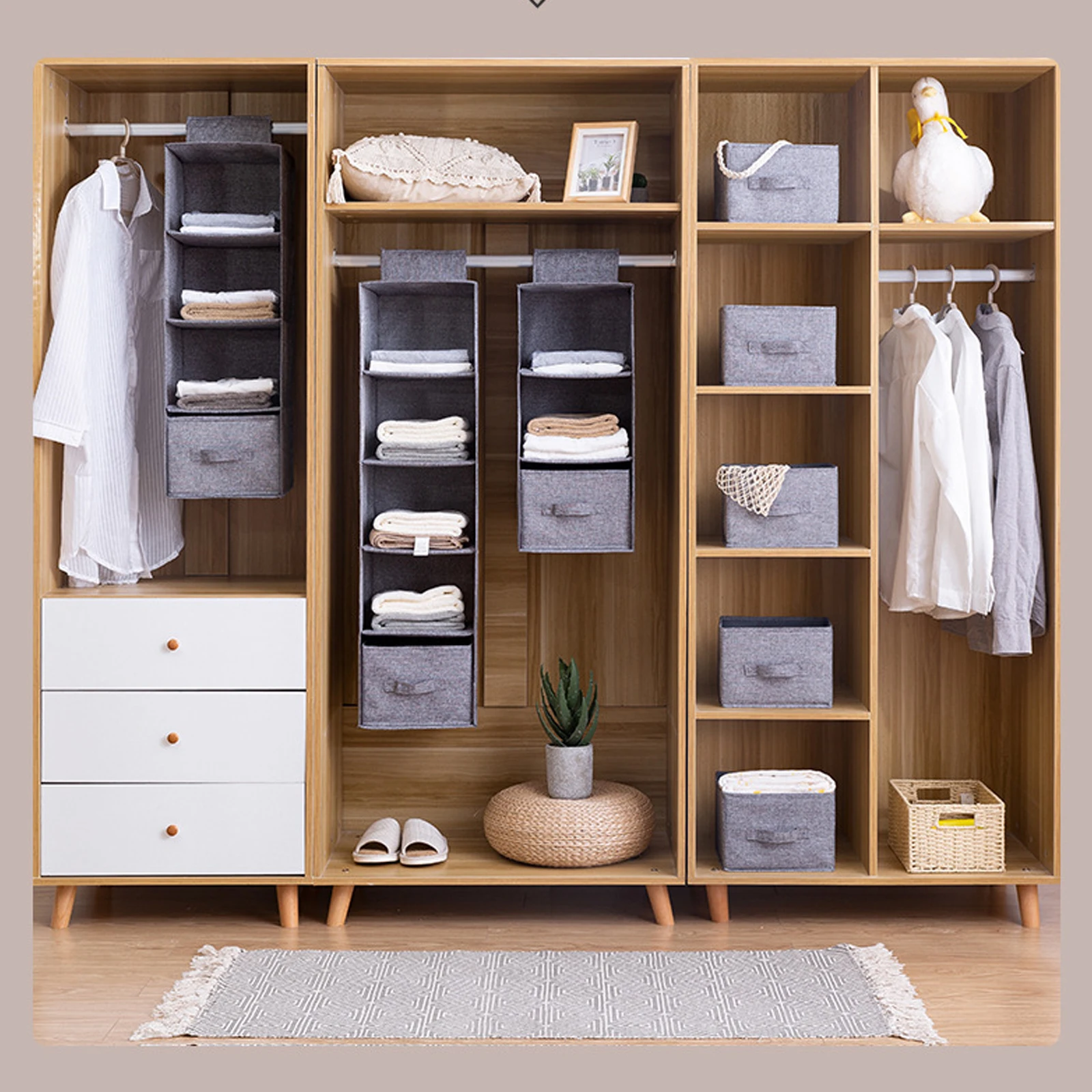 Foldable Fabric Storage Organizer Closet Organizers Clothes Underwear Linen Space-Saving Home Tidy Hanging Closet
Foldable Fabric Storage Organizer Closet Organizers Clothes Underwear Linen Space-Saving Home Tidy Hanging Closet