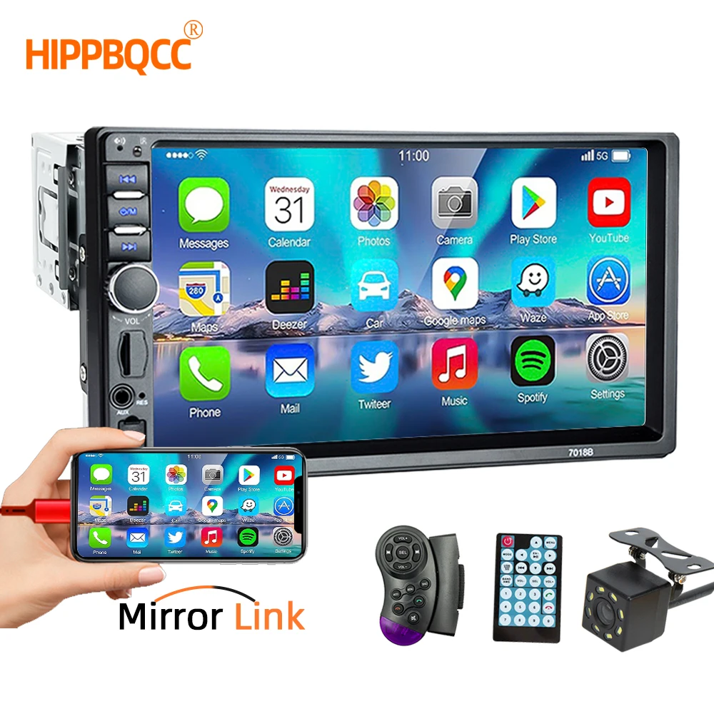 HIPPBQCC 7-дюймовый автомобильный радиоприемник 1Din стерео с поддержкой зеркала LinK Bluetooth HD экран музыка USB TF FM мультимедийный видеоплеер универсальный
HIPPBQCC 7-дюймовый автомобильный радиоприемник 1Din стерео с поддержкой зеркала LinK Bluetooth HD экран музыка USB TF FM мультимедийный видеоплеер универсальный