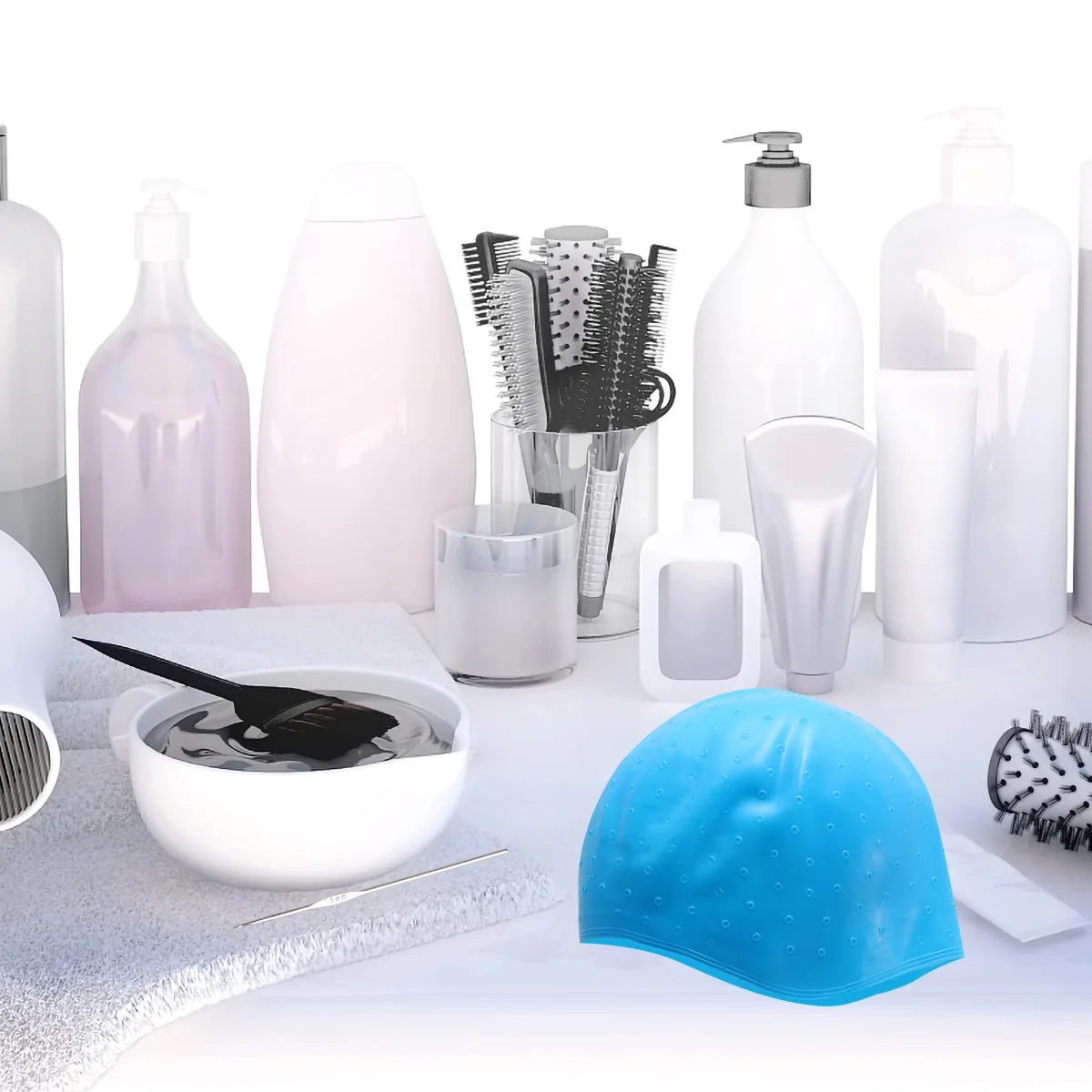 Blue Silicone Hair Highlights with Needle Hair Coloring Hair Dyeing Tools for Barber Shop Salon hair dye cap
Blue Silicone Hair Highlights with Needle Hair Coloring Hair Dyeing Tools for Barber Shop Salon hair dye cap