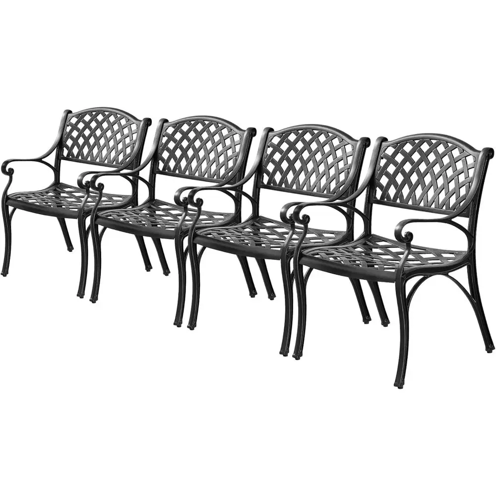 Набор из 4 металлических стульев для патио с подлокотниками, устойчивых к атмосферным воздействиям стульев для бистро для использования на открытом воздухе, с регулируемыми подушками, черный
Набор из 4 металлических стульев для патио с подлокотниками, устойчивых к атмосферным воздействиям стульев для бистро для использования на открытом воздухе, с регулируемыми подушками, черный