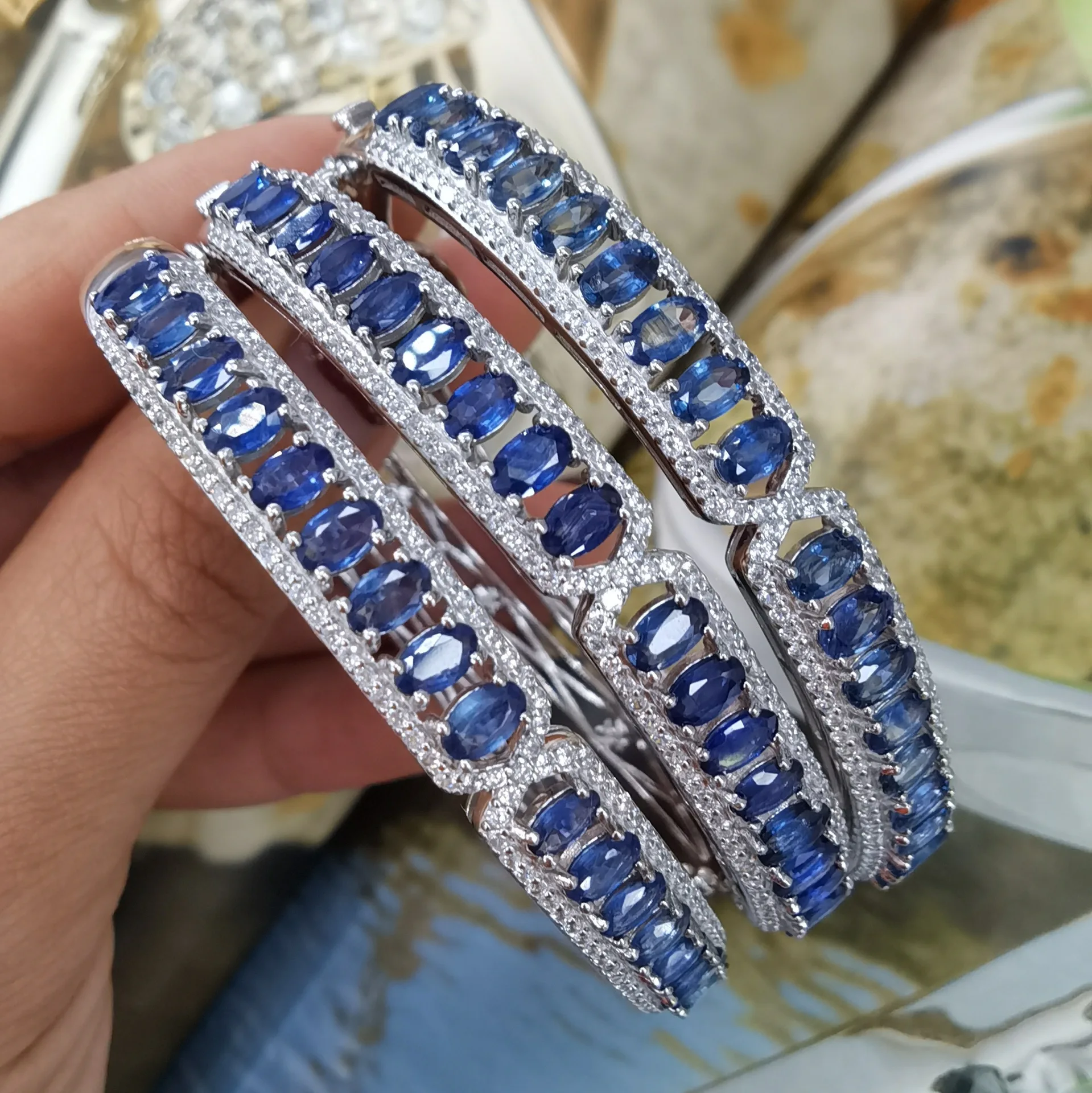Natural Sapphire Bracelet with Certificate, S925 Silver White Gold Plated Blue Gem Jewelry
Natural Sapphire Bracelet with Certificate, S925 Silver White Gold Plated Blue Gem Jewelry
