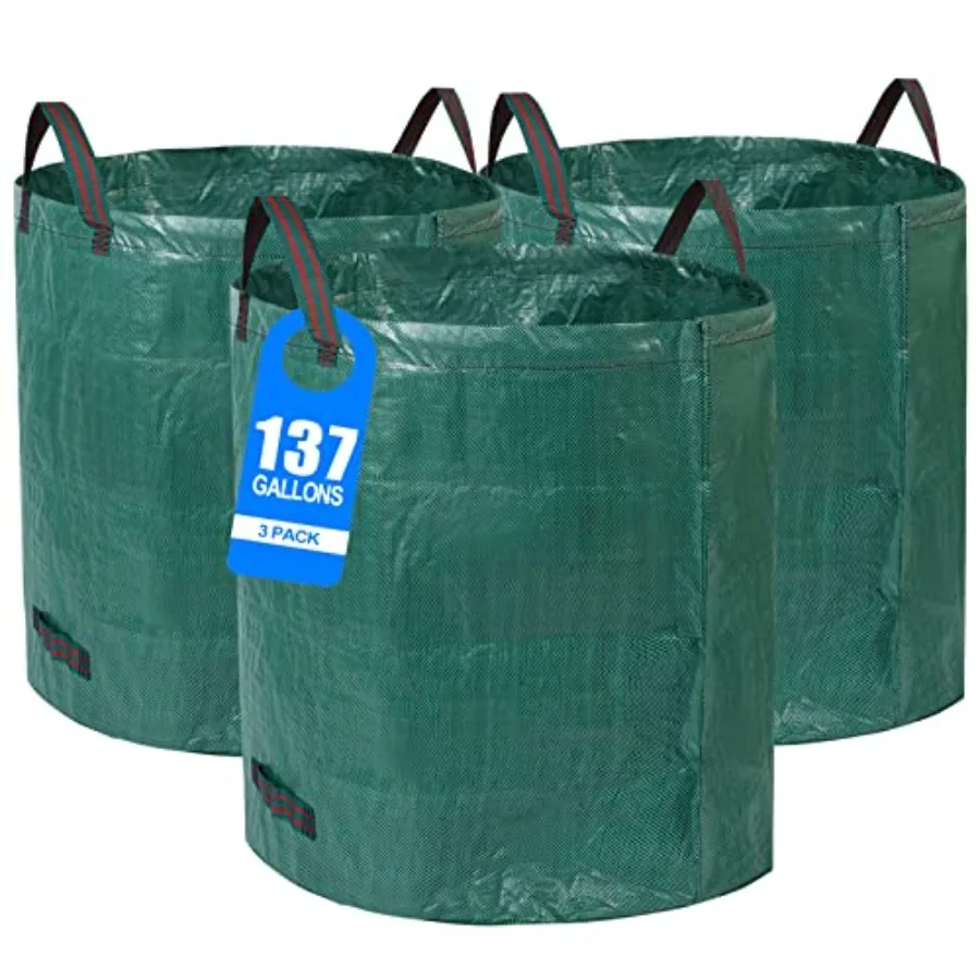 3 Pack 137 Gallons Reusable Yard Waste Bags with Double Bottom Extra Large Leaf Lawn Bags Reusable Heavy Duty With 4 Handles Ga
3 Pack 137 Gallons Reusable Yard Waste Bags with Double Bottom Extra Large Leaf Lawn Bags Reusable Heavy Duty With 4 Handles Ga