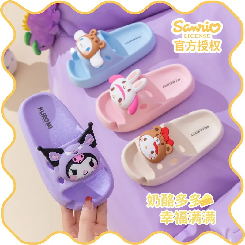 Original Sanrio women cartoon girls Kuromi Hello Kitty Summer slippers Student Fashion Non-Slip Family Matching Shoes
Original Sanrio women cartoon girls Kuromi Hello Kitty Summer slippers Student Fashion Non-Slip Family Matching Shoes