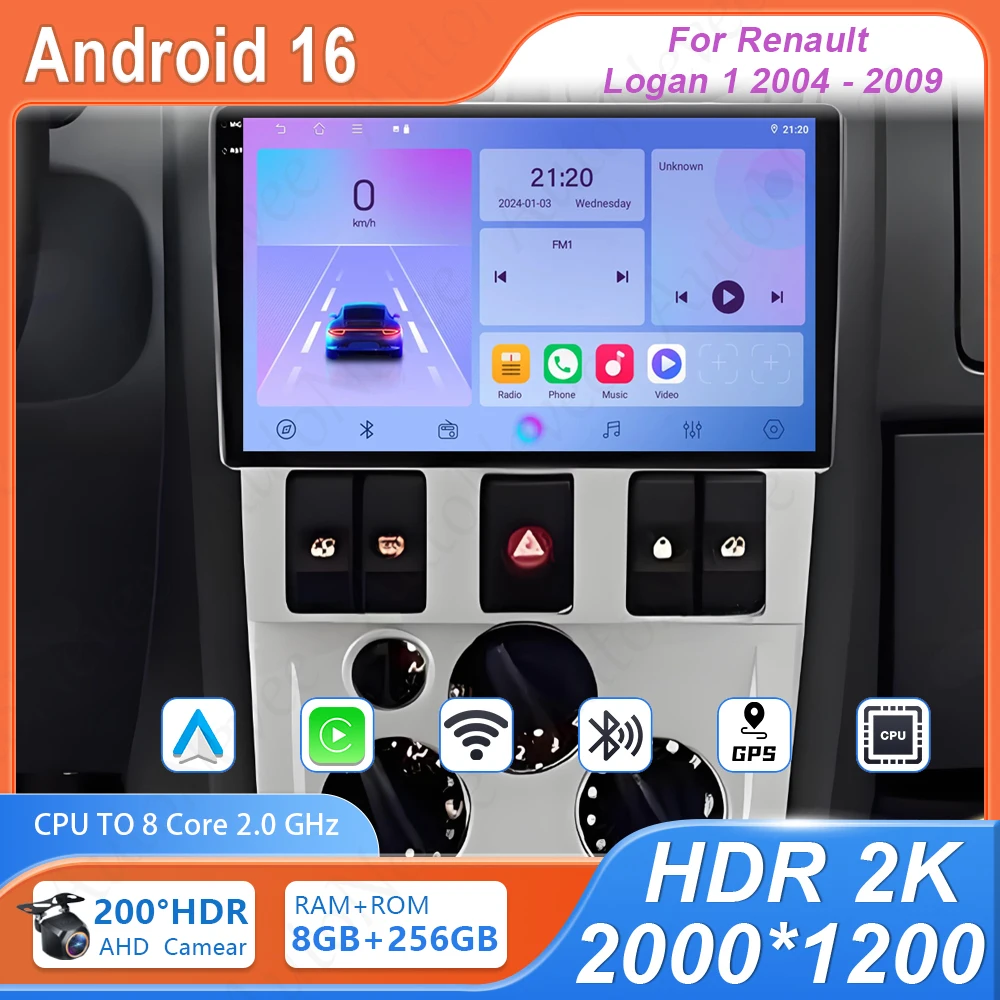 For Renault Logan 1 2004 - 2009 Android Head Unit Car Dvd Auto Radio 4G Wifi BT Multimedia Player High-performance No 2din DVD
For Renault Logan 1 2004 - 2009 Android Head Unit Car Dvd Auto Radio 4G Wifi BT Multimedia Player High-performance No 2din DVD