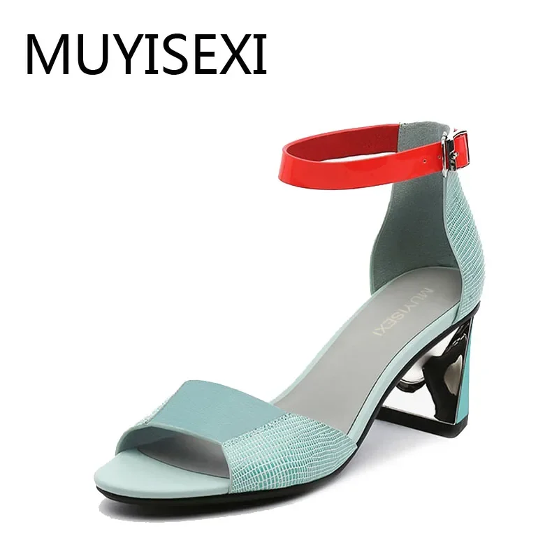 Peep Toe Sandals Women High Heels 6cm Genuine Leather Ankle Strap Buckle Strap Summer Shoes Sandalias Mujer LX052
Peep Toe Sandals Women High Heels 6cm Genuine Leather Ankle Strap Buckle Strap Summer Shoes Sandalias Mujer LX052
