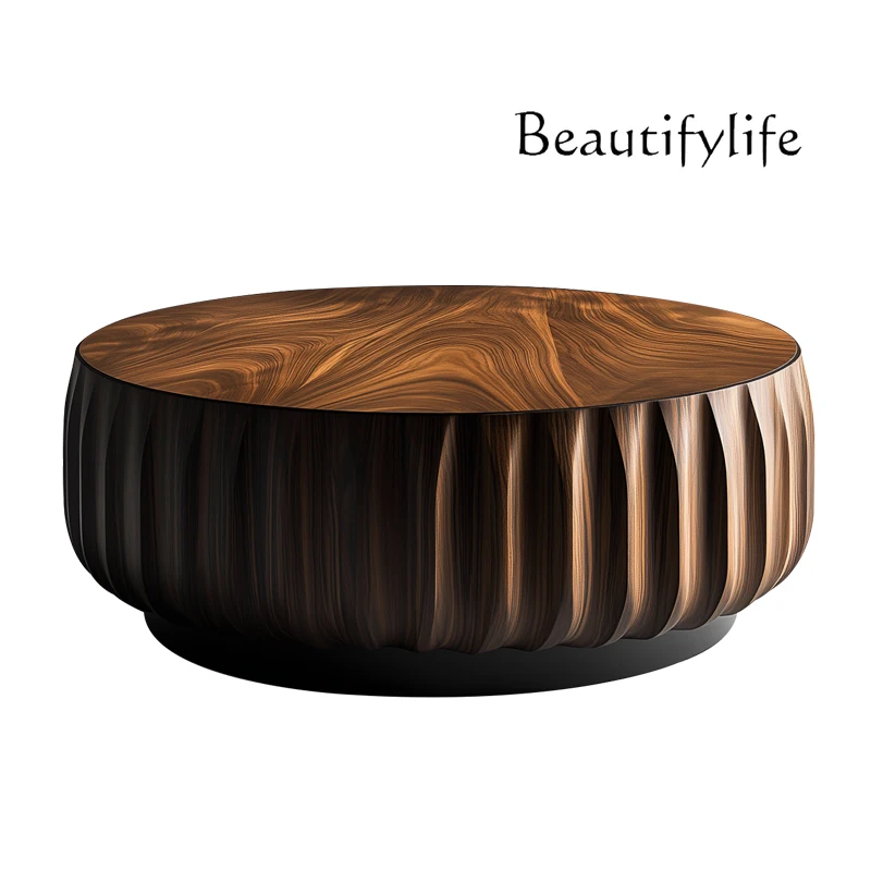 Italian minimalist walnut round solid wood coffee table high-end modern living room creative coffee table
Italian minimalist walnut round solid wood coffee table high-end modern living room creative coffee table