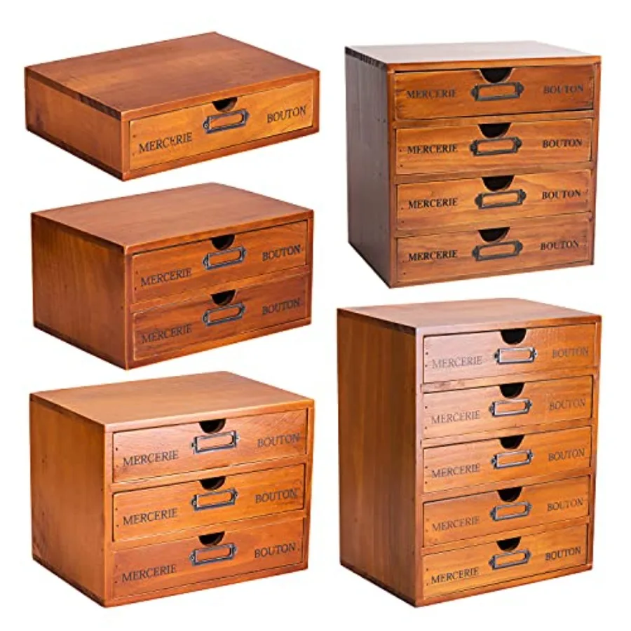 5-Piece Vintage Organization and Storage Set - Single Drawer 2-Drawer 3-Drawer 4-Drawer and 5-Drawer Organizer Chests - Embroid
5-Piece Vintage Organization and Storage Set - Single Drawer 2-Drawer 3-Drawer 4-Drawer and 5-Drawer Organizer Chests - Embroid
