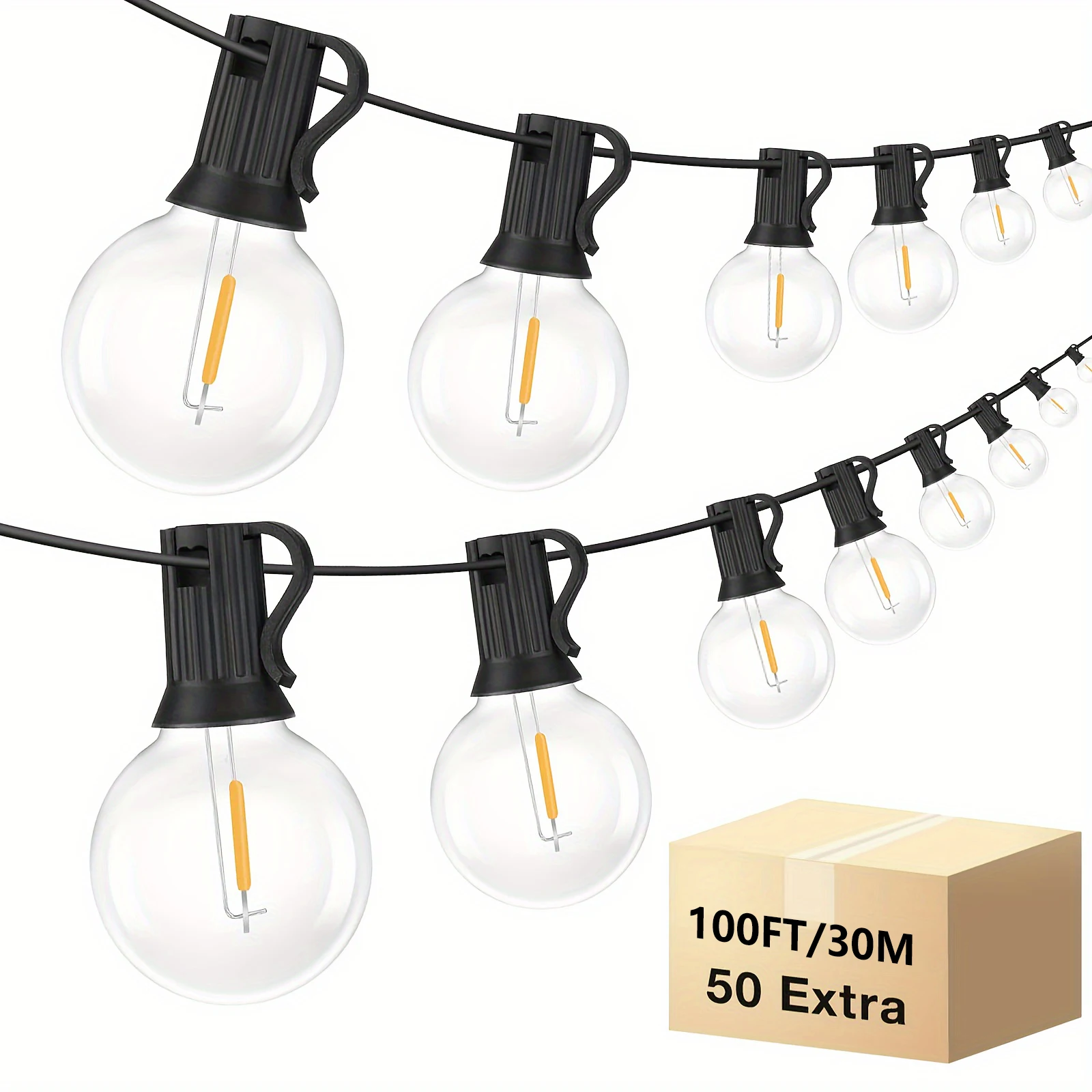 Outdoor String Lights Waterproof, G40 Globe LED Patio Luces with 50 Edison Vintage Bulbs, Connectable Outdoor Decor for Yard Por
Outdoor String Lights Waterproof, G40 Globe LED Patio Luces with 50 Edison Vintage Bulbs, Connectable Outdoor Decor for Yard Por